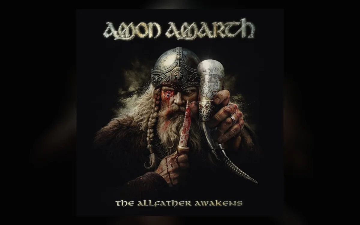 Один с рогом на обложке альбома Amon Amarth The Allfather Awakens